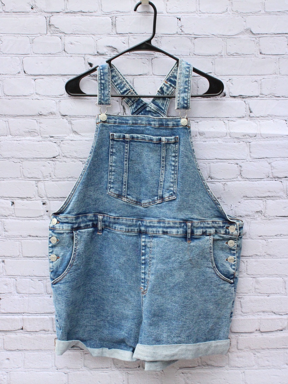 AVA & VIV Plus Size Denim Shortalls Overalls Size 20 Cuffed Jean Shorts